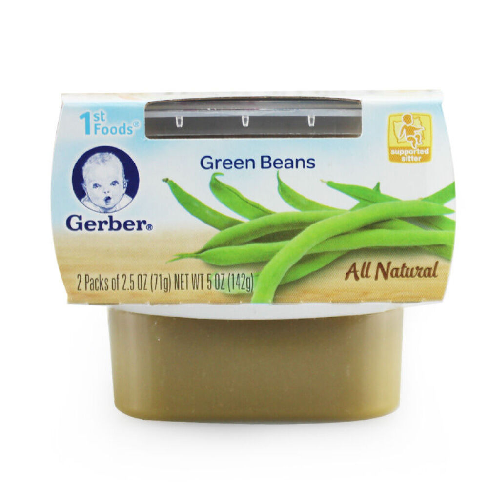 美国直邮美国Gerber嘉宝1段婴儿果泥142g零食多种口味可选宝宝辅食4个月以上四季豆蔬菜泥