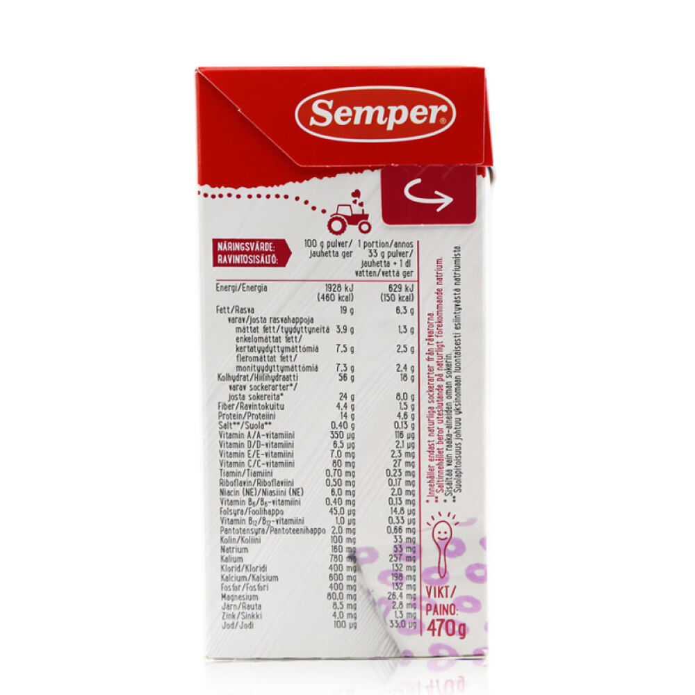 【瑞典直邮】Semper森宝水果麦粥米糊米粉8-15个月梅干香梨口味米粉