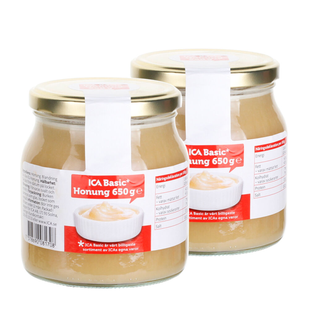 ICA蜂蜜进口蜂蜜百花天然纯蜂蜜结晶蜂蜜瑞典原装进口欧盟食品标准包税结晶蜂蜜(650克)2罐
