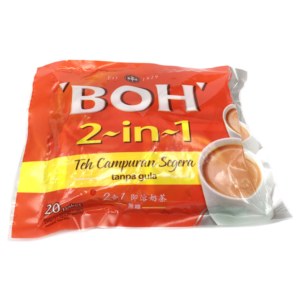 马来西亚进口BOH宝乐2合1即溶奶茶（无糖）（230gx2袋）