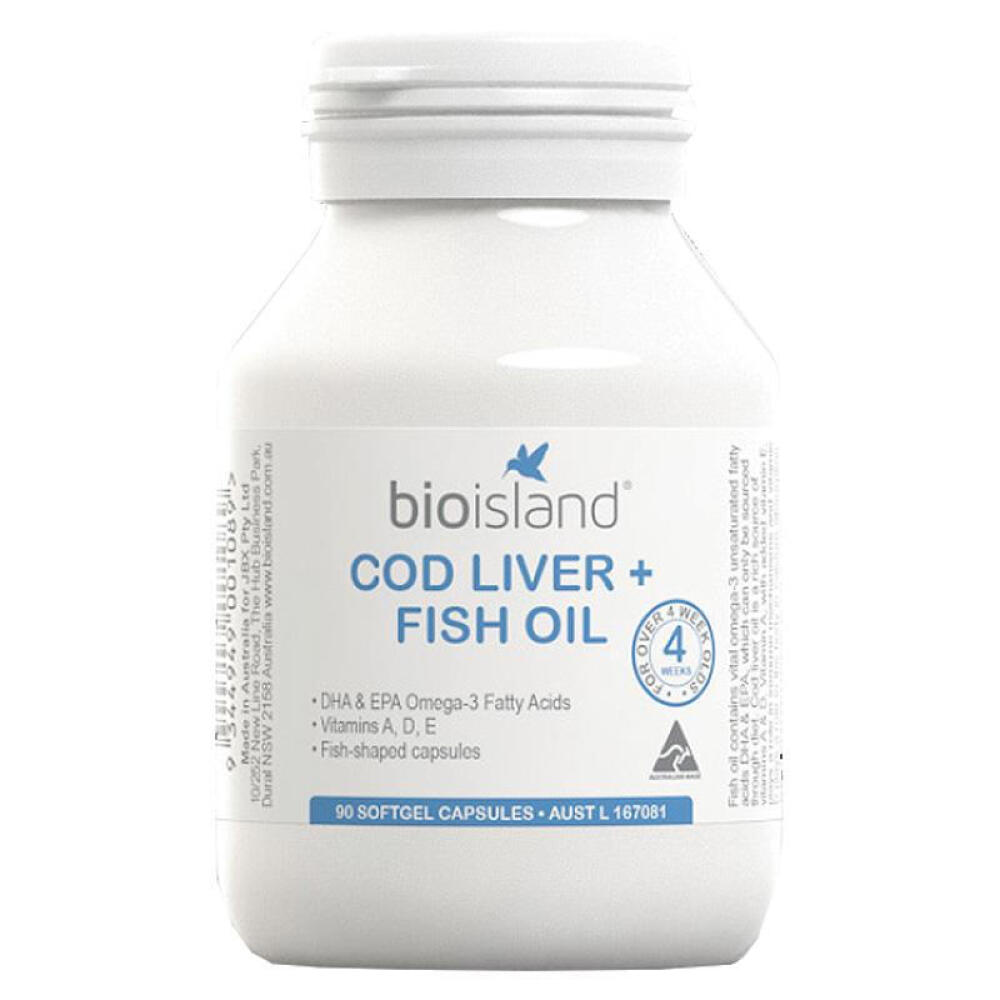 澳洲直邮BioIsland佰澳朗德婴幼儿孕期哺乳期胶囊宝宝天然鳕鱼肝油90粒*2瓶