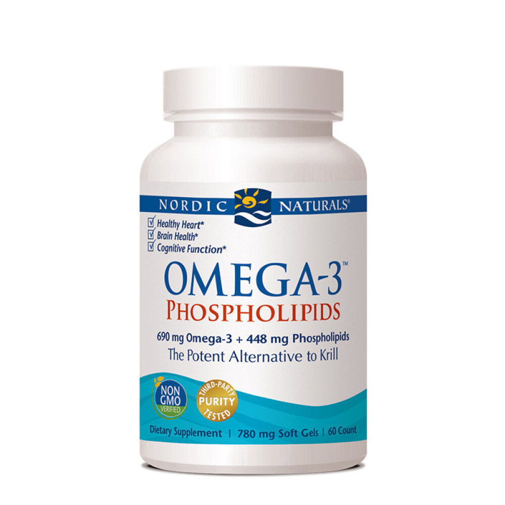 【全球购】挪威小鱼（Nordicnaturlas）鱼肝油成人鱼油卵磷脂混合改善三高鱼油磷脂混合胶囊60粒*1瓶