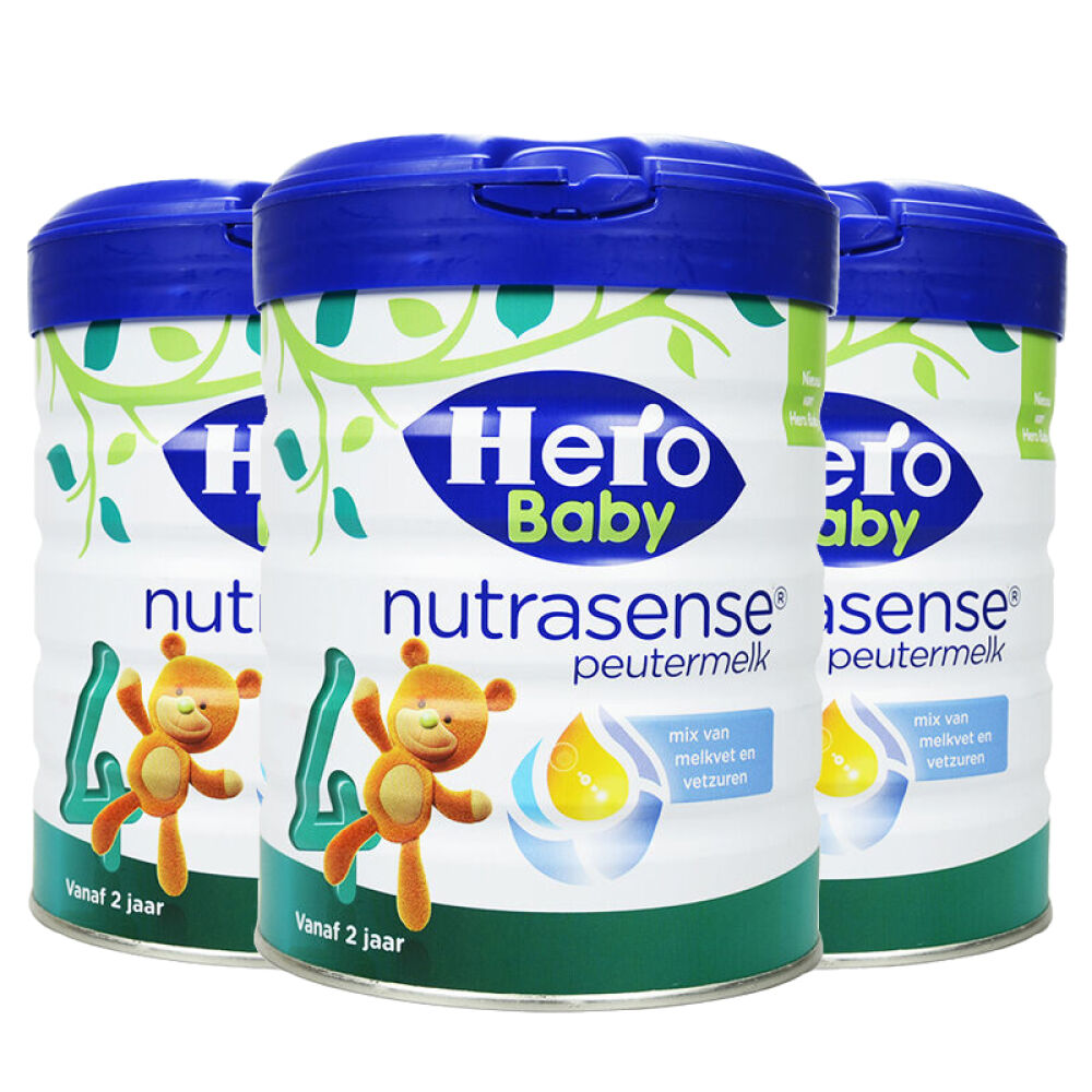 荷兰直邮天赋力herobaby婴幼儿奶粉白金版4段2岁以上700g*3罐