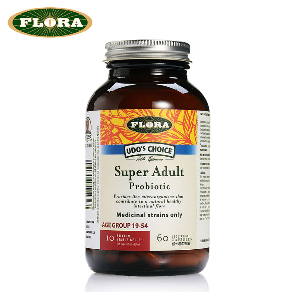 【全球购】加拿大FloraUdo博士成人肠道益生菌益生元胶囊60粒咖啡灌肠益生菌