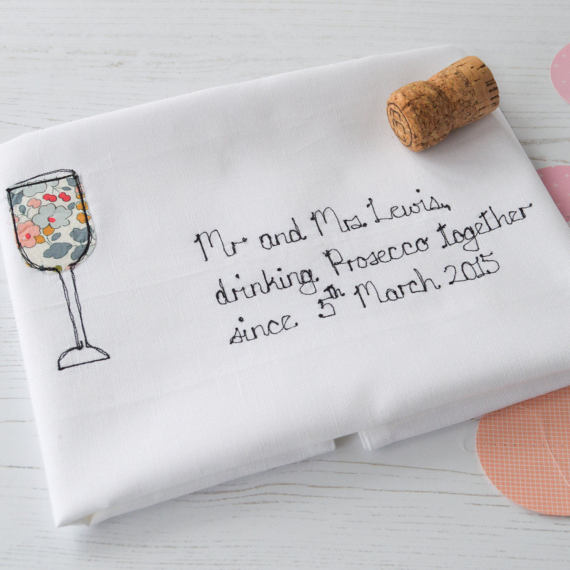 cotton,linen,2ndanniversary,4thanniversary,proseccogift,wedding