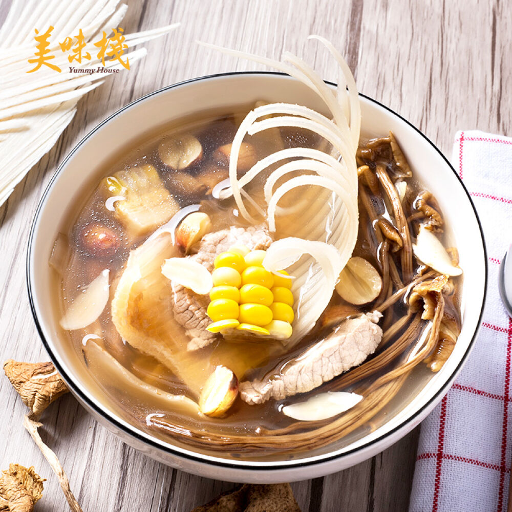 美味栈港式老火汤料包煲汤靓料茶树菇鲨骨汤