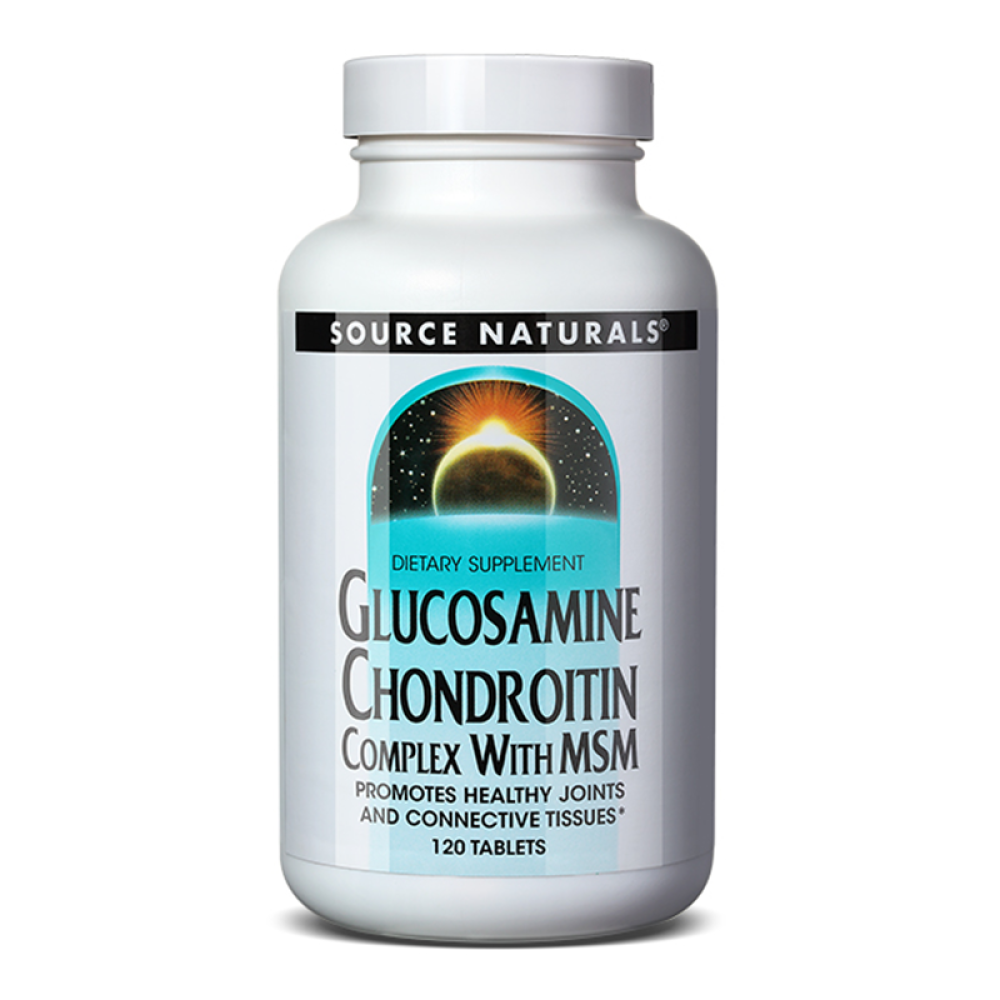 美国原装SourceNaturals氨基葡萄糖软骨素复合与MSM片120粒增加骨密度