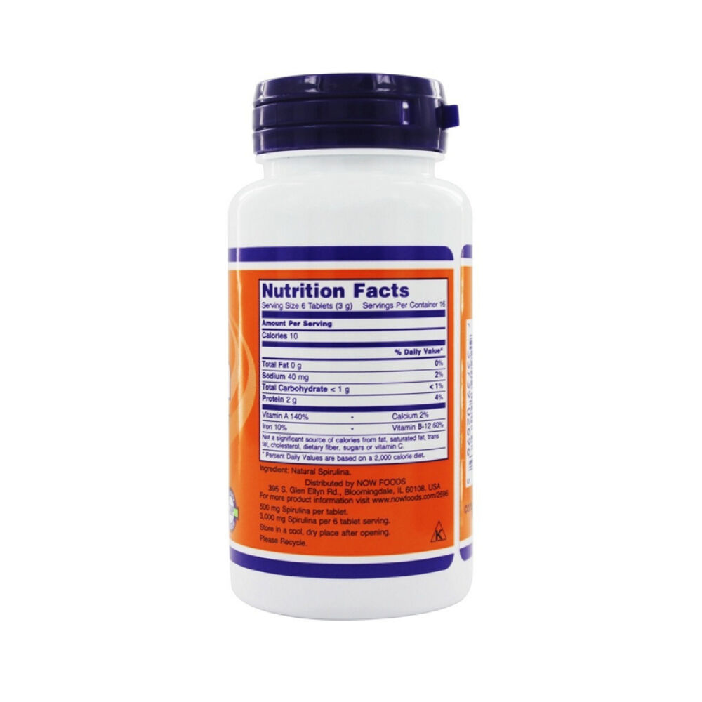 【美国正品直邮】NOWFoods诺奥抗氧化防衰老降血压降血脂螺旋藻片未定义100片