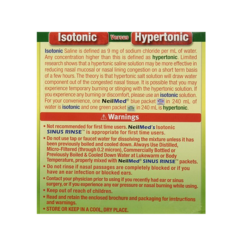 美国进口原装正品Neilmed成人通鼻手动洗鼻盐包不含洗鼻器70只加强型洗鼻盐包
