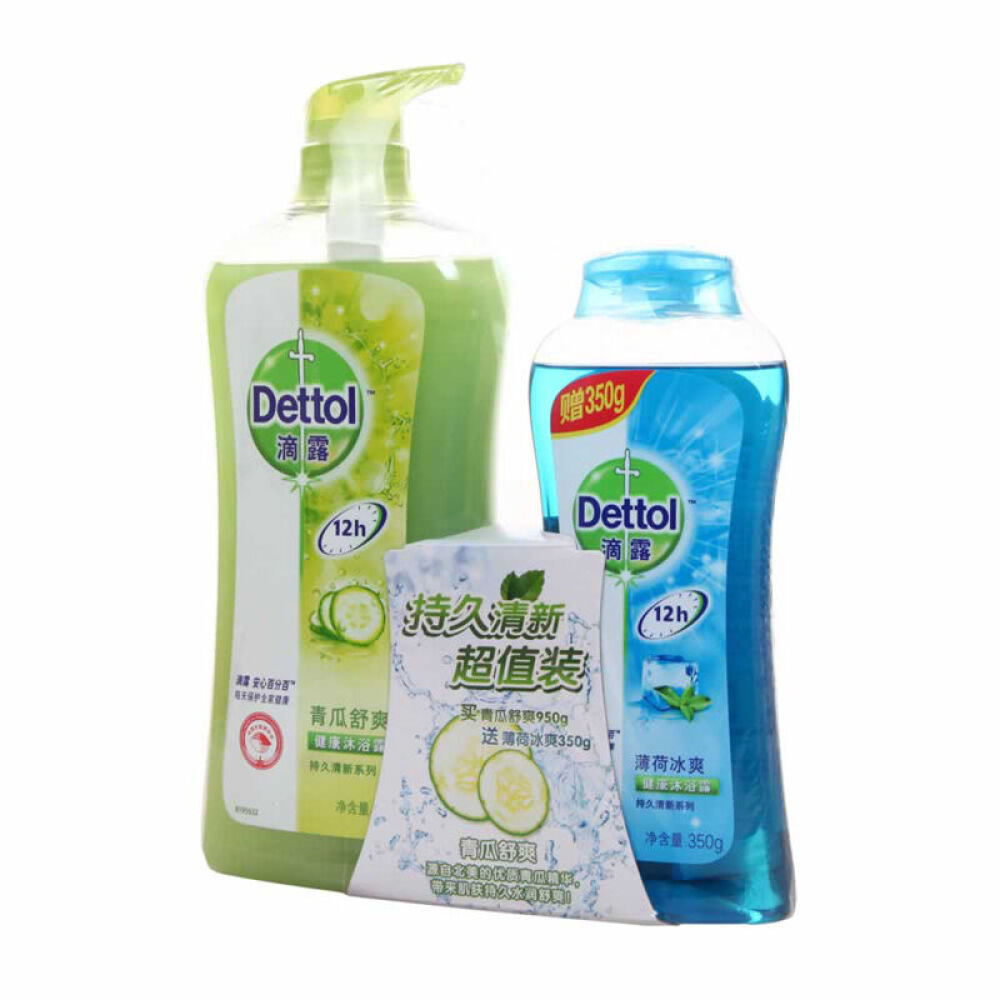 滴露(dettol)青瓜沐浴露950ml 薄荷沐浴露350ml4231