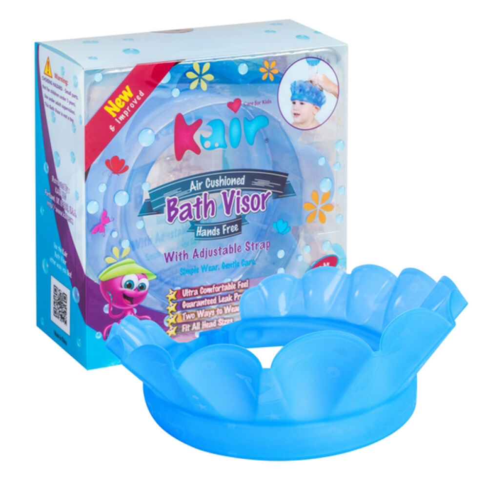 【全球购】美国进口kair婴儿宝宝洗头帽/花洒杯可调婴儿洗澡帽沐浴水勺宝宝爱上洗澡洗澡帽蓝色