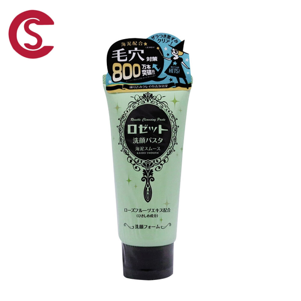 日本rosette诗留美屋洗面奶露姬婷洁面乳洁面膏海泥深层清洁收毛孔男女120g绿色