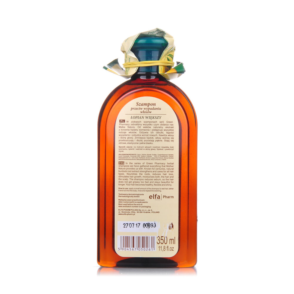 波兰原装进口GreenPharmacy强健修护洗发精洗发水洗发露350ml男士女士适用牛蒡强健修护洗发精