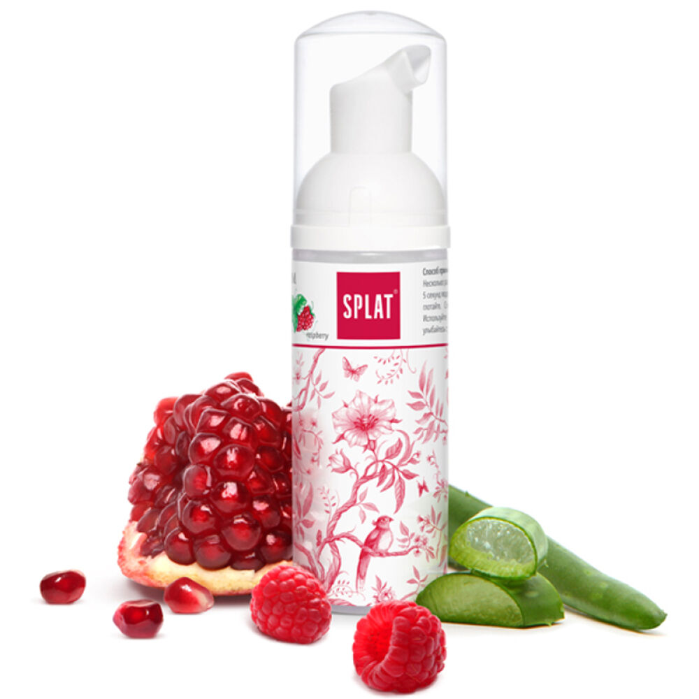 自营俄罗斯斯普雷特(SPLAT)覆盆子味口腔护理泡沫牙膏去渍护齿2合1口50g