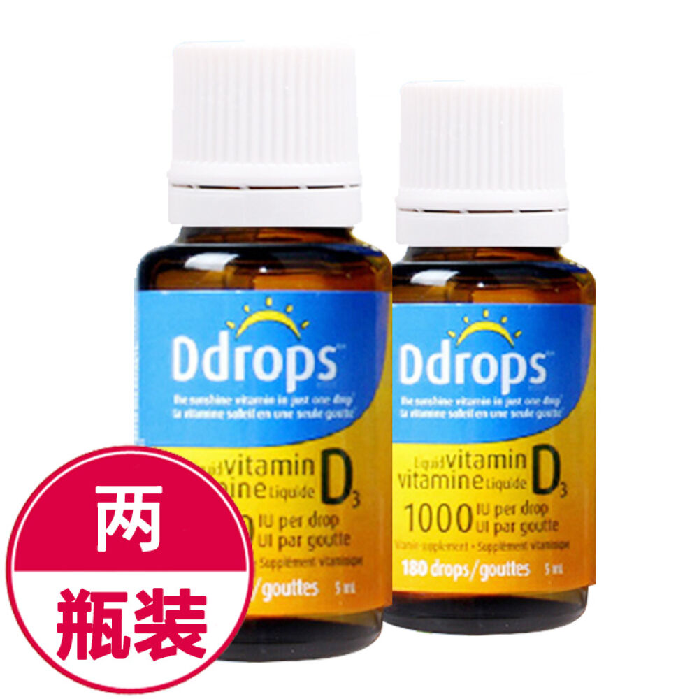 美国Ddrops成人维生素D3补充液365滴*2