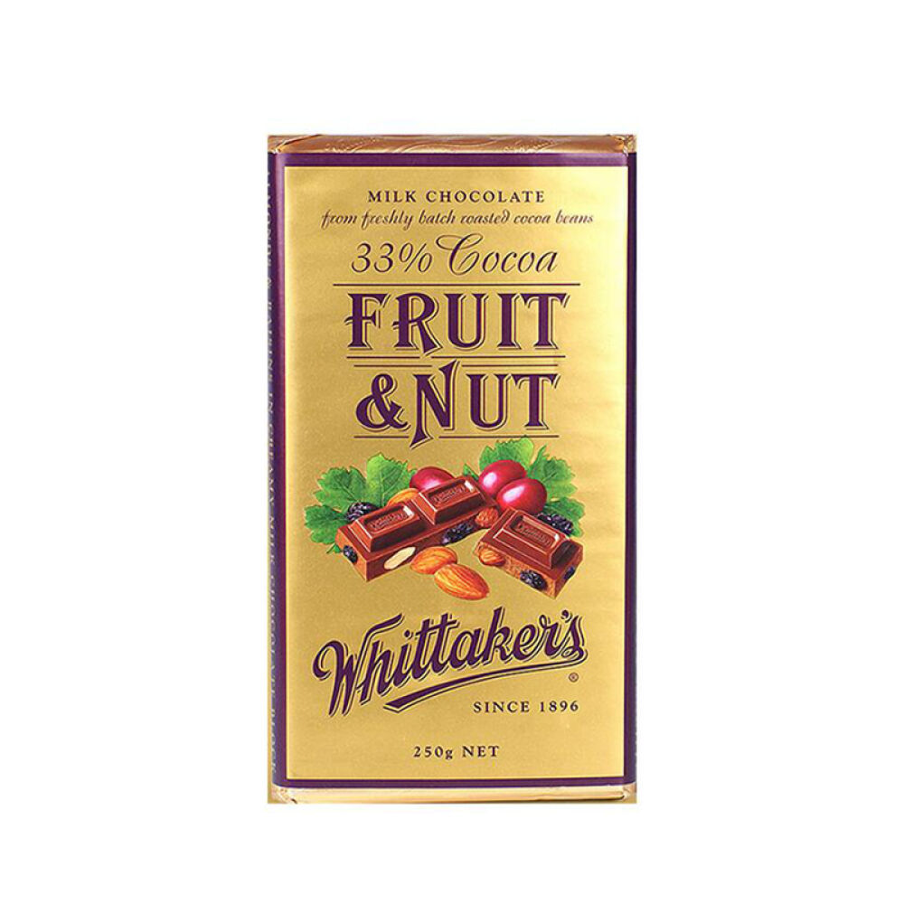 Whittakers惠特克可可杏仁夹心榛子巧克力系列多重口味选择250g水果坚果250g