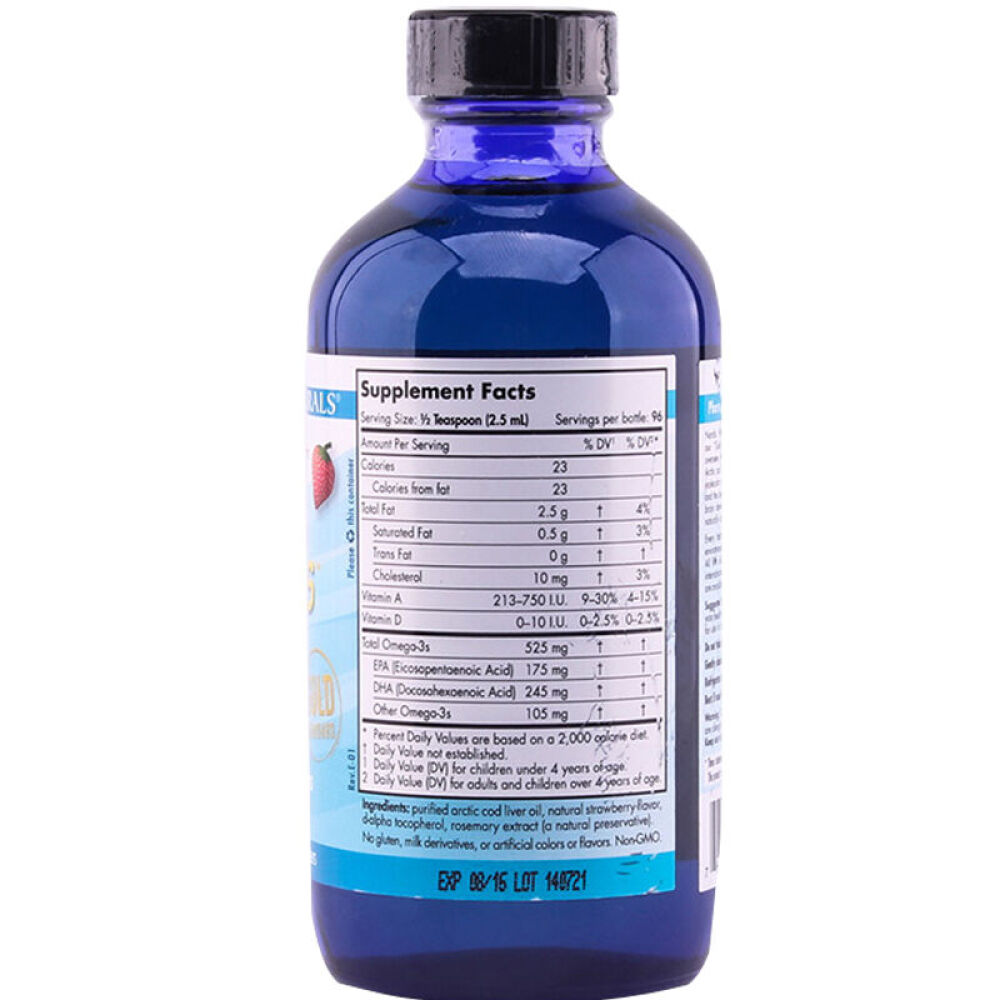 【全球购】挪威小鱼NordicNaturals原装进口婴儿DHA鳕鱼油DHA草莓味237ml*2瓶