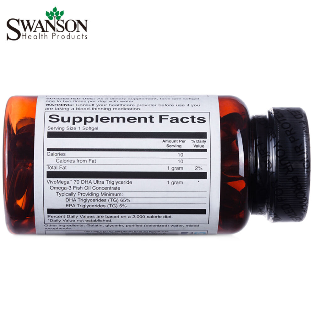 【三免一】Swanson斯旺森浓缩鱼油软胶囊欧米伽3DHAEPA降三高调节血脂保护心脑