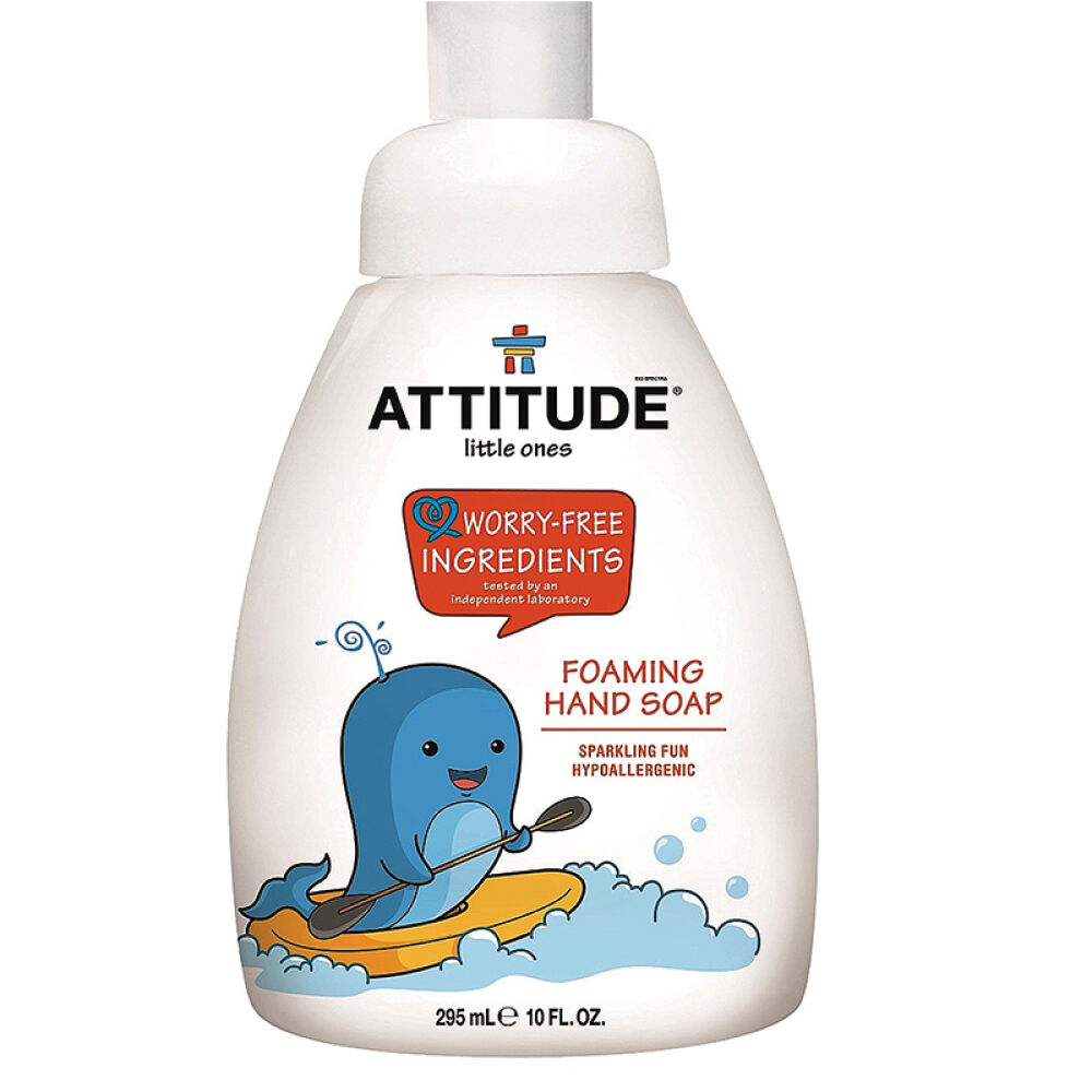 Attitude加拿大进口婴儿童泡沫消毒便携宝宝孕妇洗手液295ml原味14009