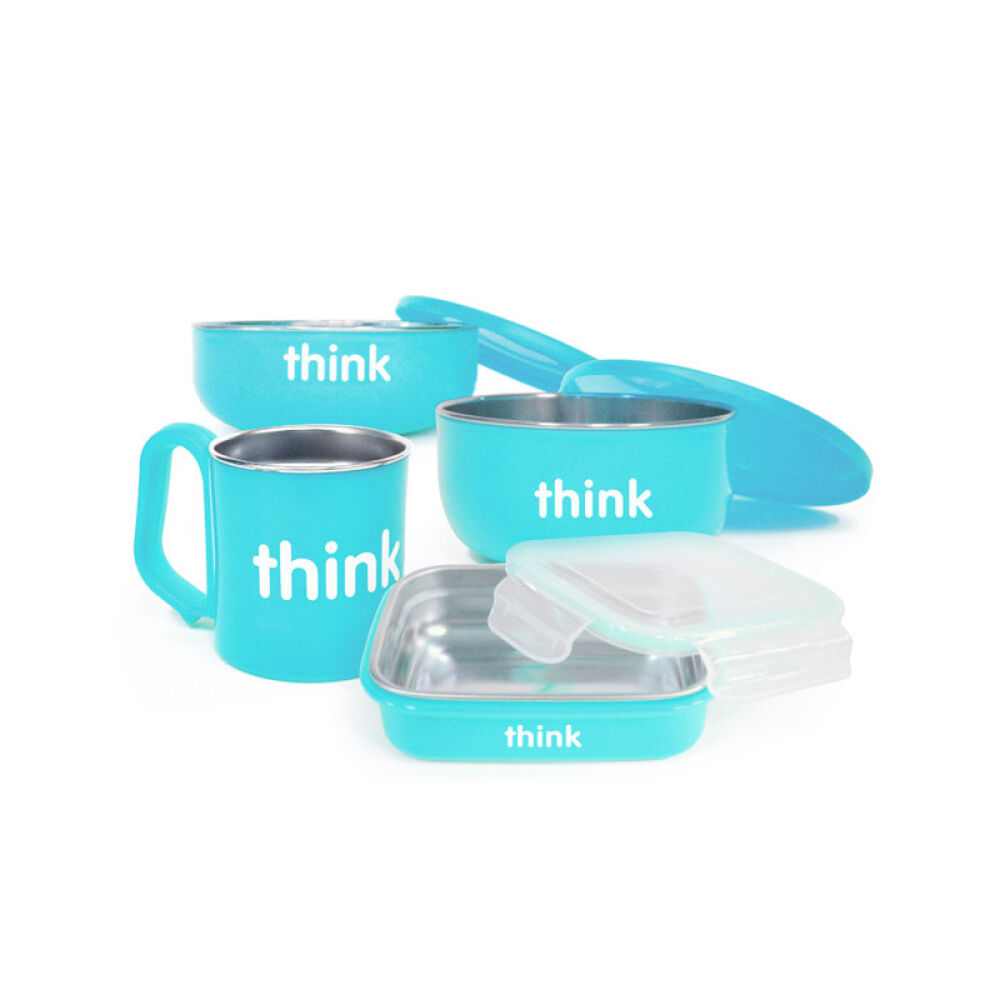 【全球购】Thinkbaby辛可宝贝宝宝餐具套装儿童餐具套装蓝色
