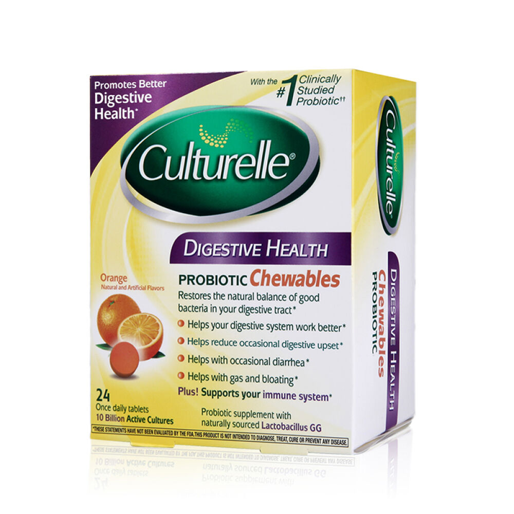 【官方授权】美国原装进口Culturelle康萃乐益生菌咀嚼片LGG100亿菌株24片