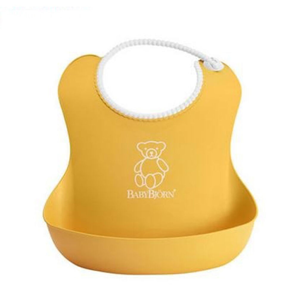 瑞典BABYBJORNSoftBib软胶防碎屑围嘴防水易清洗黄色