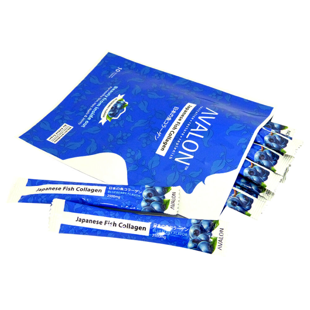 艾维伦(AVALON)胶原蛋白粉深海鱼胶原蛋白肽天然维生素C/复合益生菌美容养颜2500mg/袋*30袋单盒装蓝莓味