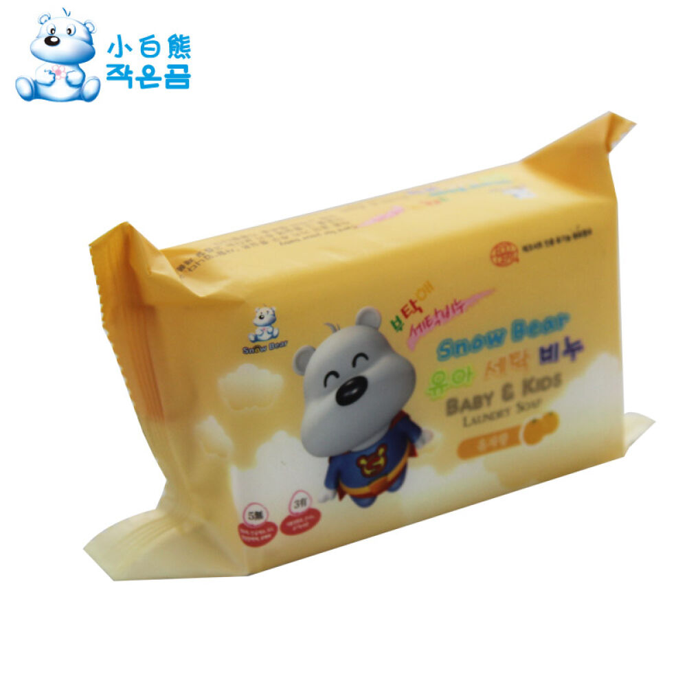 韩国小白熊婴儿洗衣皂儿童肥皂新生儿宝宝尿布皂柚子香200g
