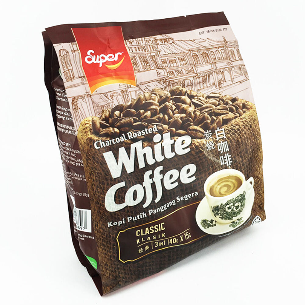 【马来西亚进口】超级3合1经典碳烧白咖啡（600gx2袋）