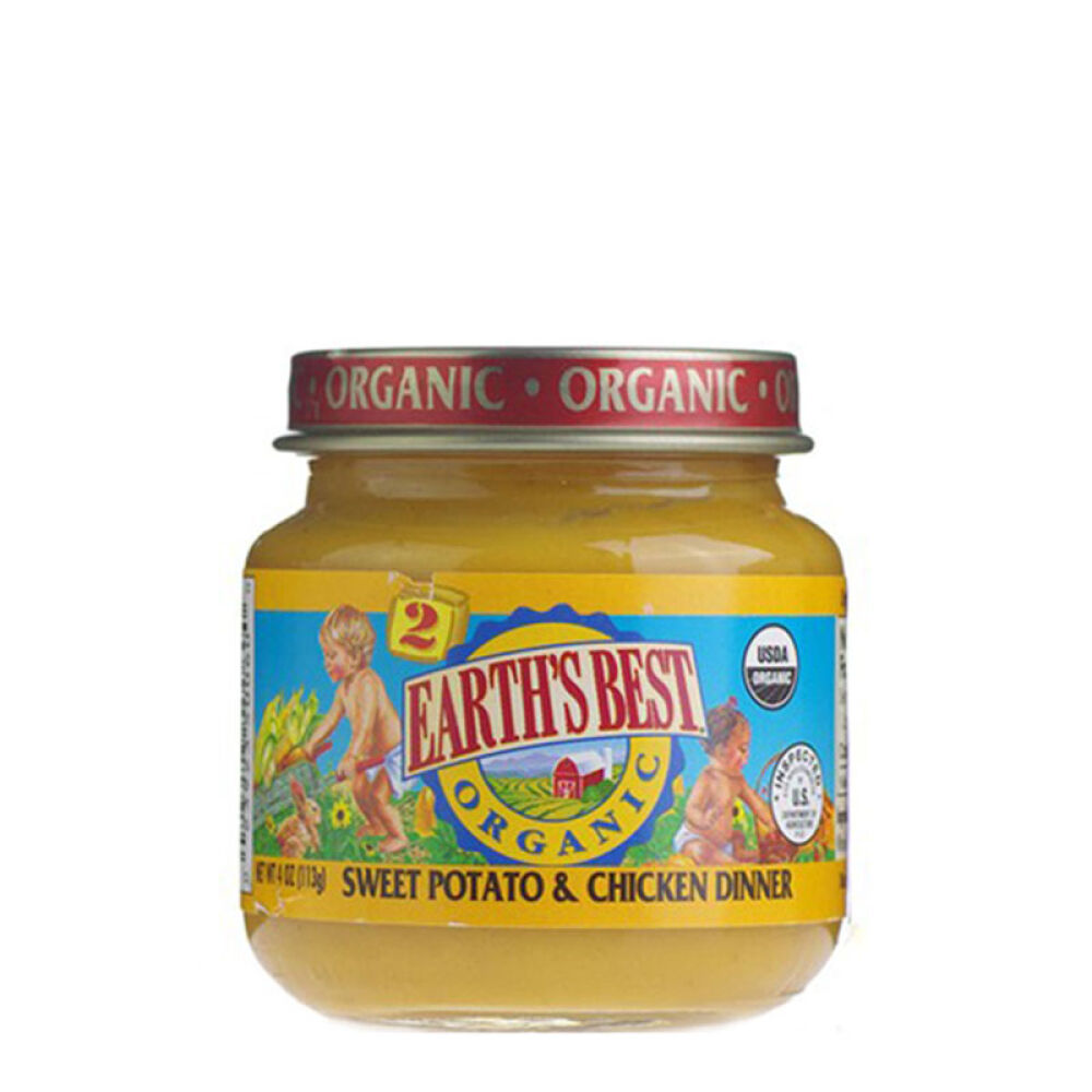美国Earth'sBest甜土豆鸡肉泥2段(6个月以上)113g