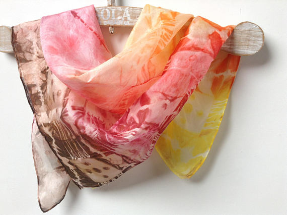 UniqueHandpaintedSilkScarf-SquareSilkNeckerchief-SilkBandanaScarf-HandpaintedBandana-BatikHandpaintedScarf-GiftWomen-55x55cm