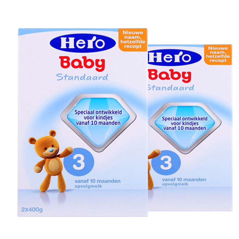 【组合装】全球购荷兰Herobaby天赋力婴幼儿宝宝配方牛奶粉保税区发货3段800g(10-12月)2罐