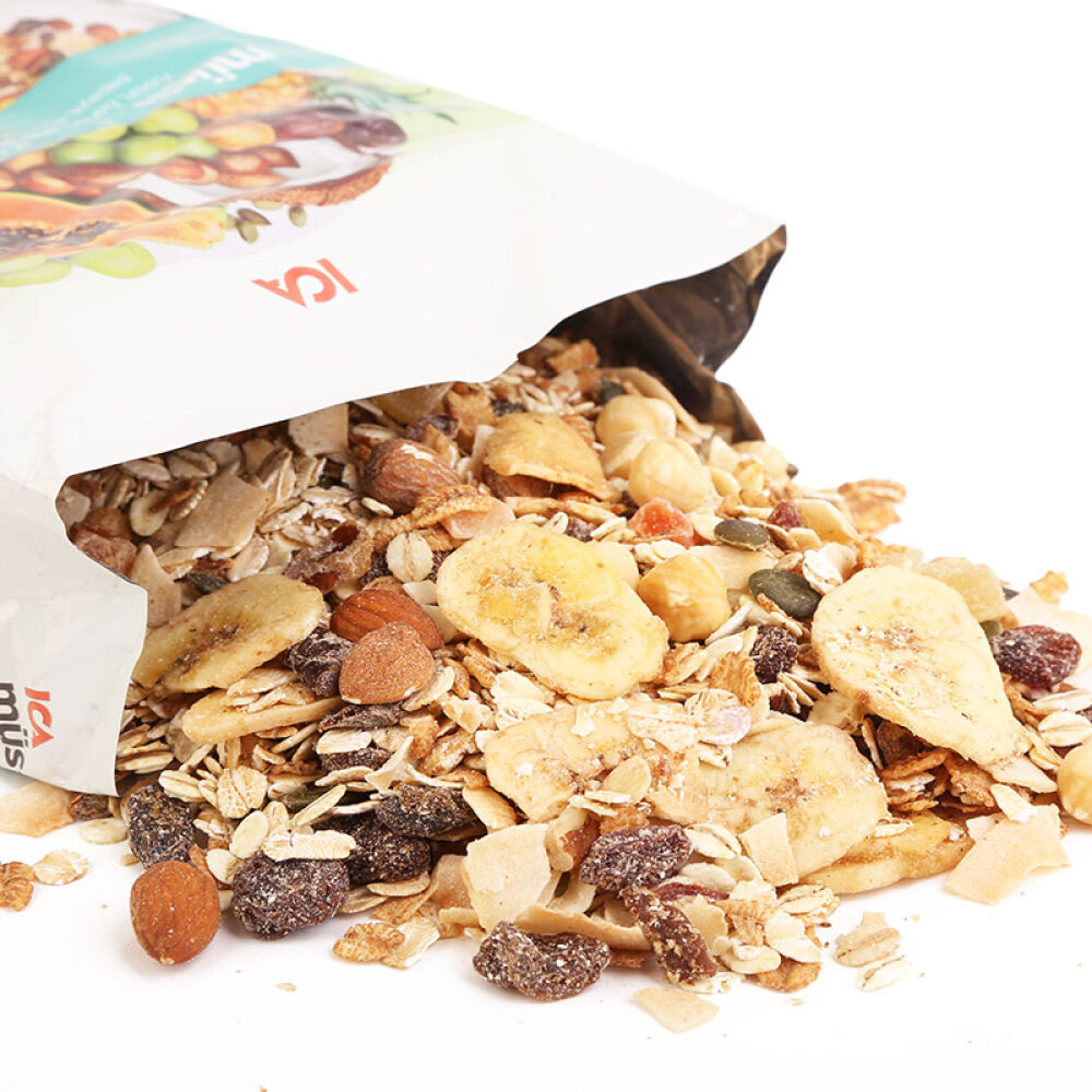 【满2包减5元】瑞典进口ICA麦片水果燕麦片进口营养早餐冲饮即食50%水果坚果750g