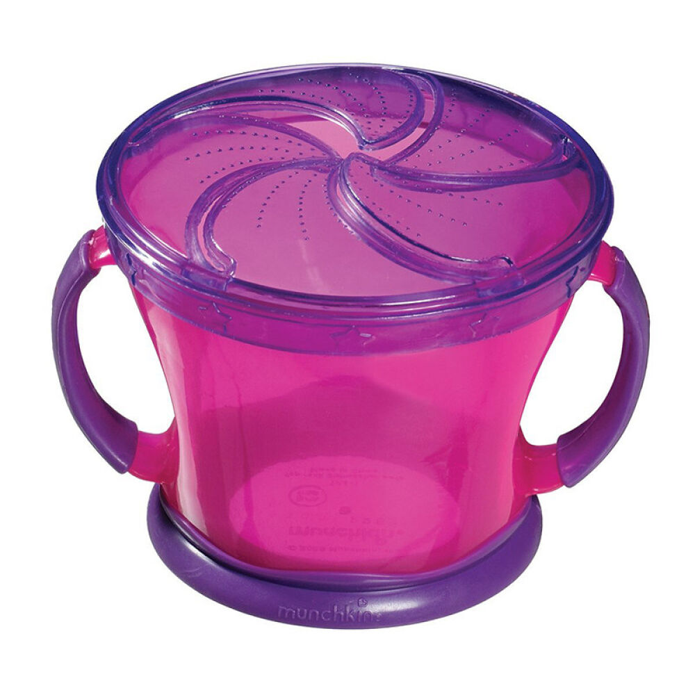 美国进口Munchkin满趣健儿童餐具婴儿碗勺双把手零食杯2个装(颜色随机发)