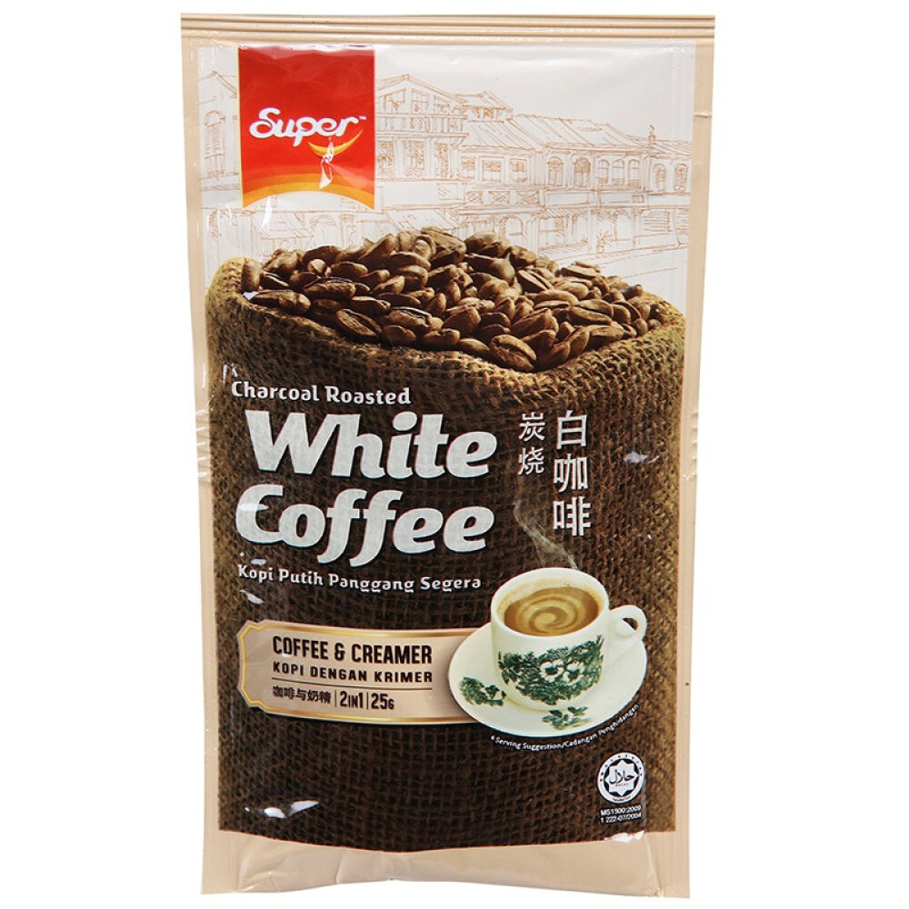 自营马来西亚进口咖啡超级牌Super2合1炭烧白咖啡375g（15包)