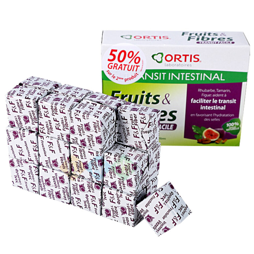法国进口Ortis柯得仕纤瘦果通便改善口气水果纤维无花果嚼锭30颗装