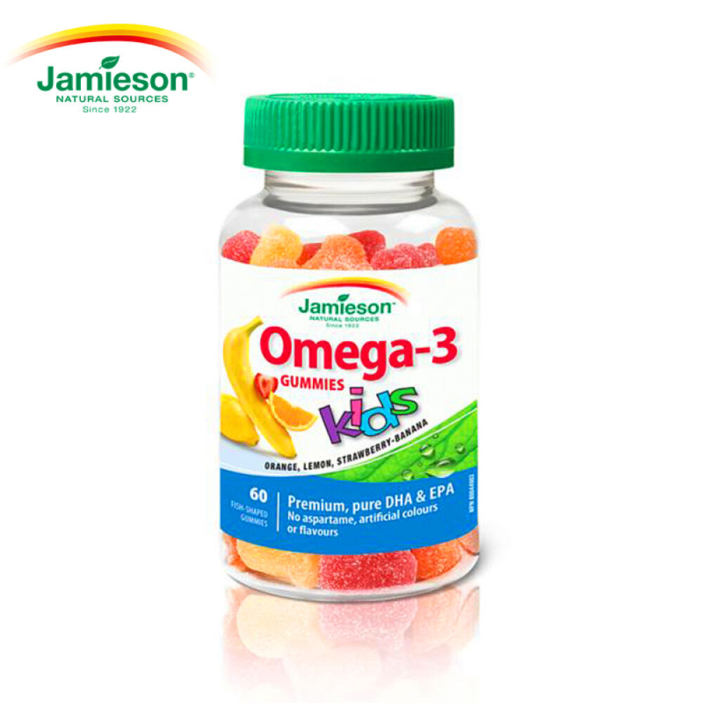 【全球购】【加拿大直邮】Jamieson/健美生儿童鱼油omega-3水果味软糖60粒