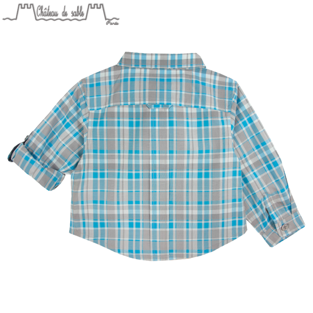 ChateauDeSableLOUIS男童衬衫儿童格子衫儿童上衣#020蓝色04Y