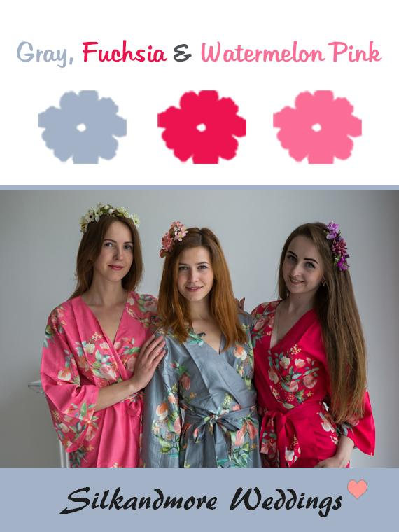 fuchsia pink,fuchsia watermelonpink,fuchsiapinkandgrayweddingcolorbridesmaidsrobes