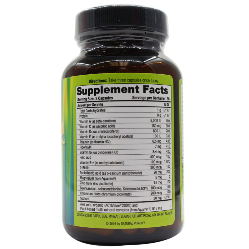 美国进口NaturalVitality男女综合维生素舒缓压力平衡营养90粒1瓶