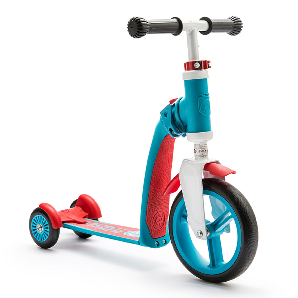 奥地利scootride儿童滑板车骑滑2合1平衡可坐预售baby+蓝红色