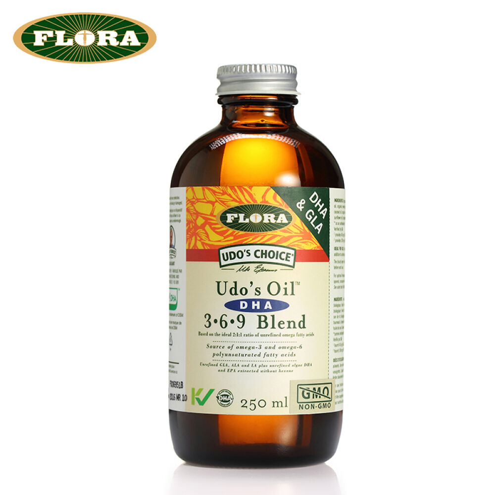 【全球购】FloraUdo博士DHA369精选植物油液体黄金油500ml加拿大进口