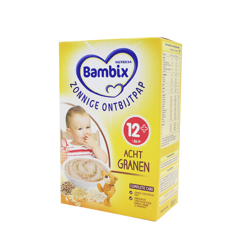 【4盒装荷兰直邮】荷兰牛栏米粉Bambix4阶段营养早餐米粉原味12个月以上250g*4