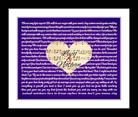 customizedsonglyricsprintgiftsformusicloverlyricswallartcustom