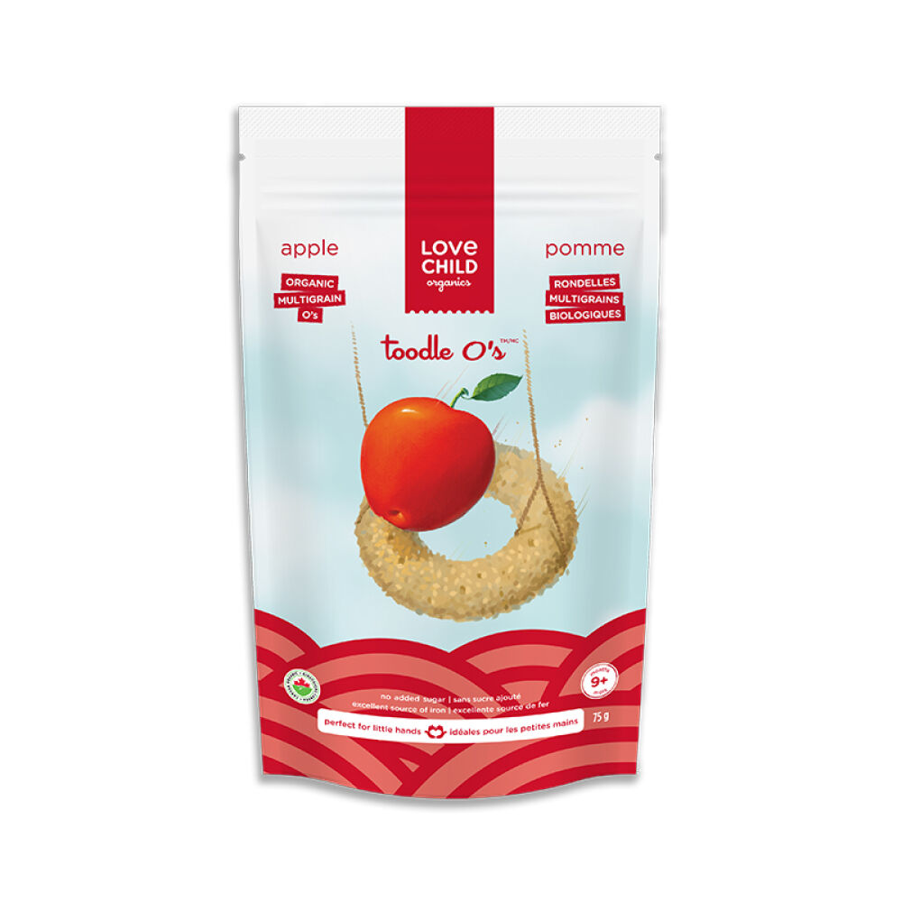 加拿大LoveChild进口果蔬婴儿辅食宝宝圈圈泡芙9m+苹果