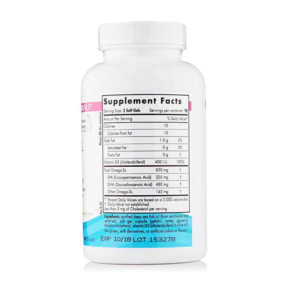 挪威小鱼Nordicnaturals孕妇哺乳期专用鱼油DHA胶囊180粒
