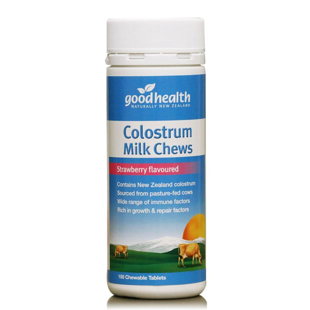 【全球购】新西兰直邮Goodhealth好健康牛初乳片增强免疫力150粒(草莓味)