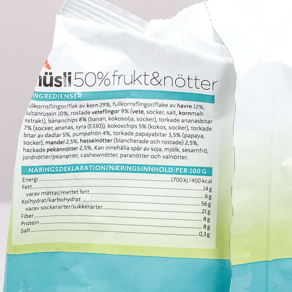 ICA麦片燕麦片早餐即食冲饮谷物水果麦片瑞典原装进口加水果坚果免煮冲调饮品包税50%水果坚果燕麦片750g/袋