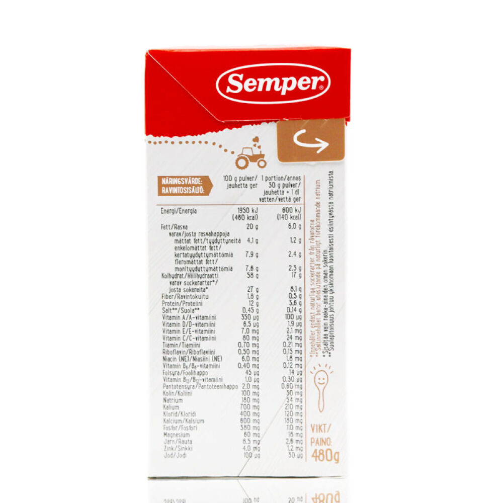 【瑞典直邮】Semper森宝水果麦粥米糊米粉4个月燕麦米粉
