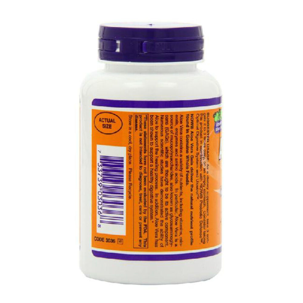 美国直邮NowFoods诺奥芦荟软胶囊100粒1瓶